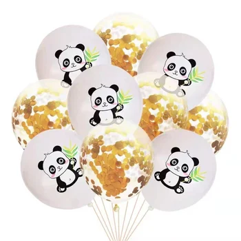 12 Colių Panda Print Latekso Balionų, Konfeti Vaikams Gimtadienio Dekoracijas Kūdikių Vonios Reikmenys