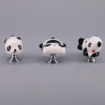 1x Mielas Panda formos Keraminės Durų Rankenos Vaikų Kambario Spintos Spintos Stalčių Virtuvės Baldai Traukti Rankena Su Varžtais