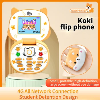 2023 Naujas Mielas Mini Koki Mobiliojo Telefono Apversti Animacinių filmų Vaikams, Vaikų Dual Sim 2G: GSM Klaviatūros Apačioje MP3 Grotuvas Atrakinta mobilusis telefonas