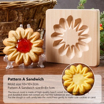 3D Medinio Slapukas Pelėsių Cutter Sausainių Presavimo Formos Namų Meduolių Pyragas Pelėsių Paspauskite Kepyklų Įtaisą Kepimo Įrankis Gėlių Supjaustyti