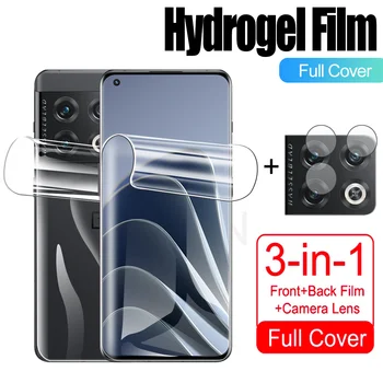 3in1 Hidrogelio Filmas OnePlus 10 Pro 6.7 colių Priekyje+Atgal Screen Protector, Ne Stiklas OnePlus 10Pro NE2210 Kameros Stiklo