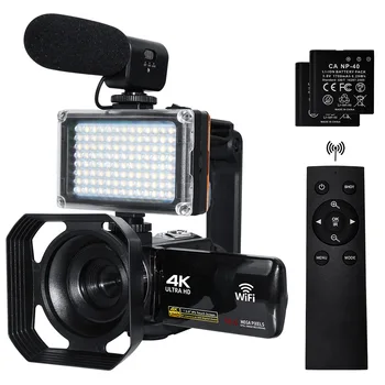 4K Ultra HD Skaitmeninė vaizdo Kamera 3.0 Inci 48MP 18 X Zoom Wifi vaizdo Kamera su Vėjo Mikrofonas Užpildyti Šviesos Vaizdo Vlogging 