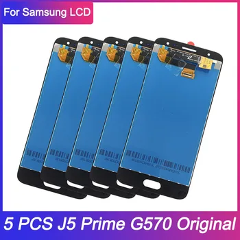 5 Gabalas Didmeninė Originalus LCD SAMSUNG Galaxy J5 Premjero LCD Ekranas G570F G570 SM-G570F LCD Jutiklinio Ekrano skaitmeninis keitiklis Replacemen