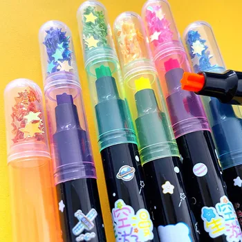 6 Spalvų/set Mielas Žvaigždžių Sakura žymėjimo įrankis Pen Candy Spalva Supjaustyti Stamper Pen Vertus Sąskaitą Studentų Dovanos Mokyklos Raštinės Prekes