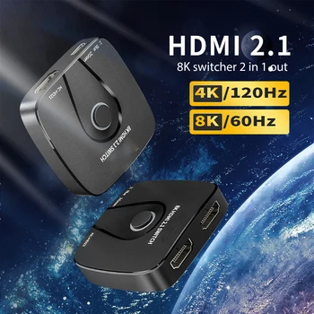 8K 2*1 HDMI suderinamus Daugiafunkcinis Jungiklis Koncentratorius Switcher Kompiuterių Priedai