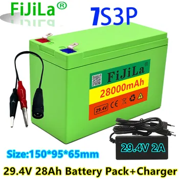 Batterie Ličio-jonų 7s3p 100%, 18650 V 29.4 mAh, supilkite vélo électrique, avec chargeur, nouveauté 28000