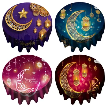 Elegantiškas Fono Dizainas, Islamo Šventės Ramadanas Ir Eid Al-fitr Apvali Staltiesė, Kurią Ho Man Lili