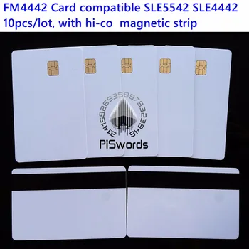 FM4442 suderinama SLE5542 SLE4442 su HICO HI-CO magnetinės juostelės ISO 7816 smartcard saugus tuščią smart IC kortelės 10vnt/daug