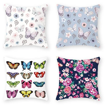 Gėlių drugelis modelio dekoratyvinis užvalkalas Vestuves poros Namų dekoro gyvenamasis kambarys Sofos, Kėdės, Biuro lova, pagalvėlė padengti