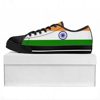 Indijos Vėliava Mažai Top Aukštos Kokybės Sportbačiai Vyrai Moterų Paauglys Drobės Sneaker Indija Prode Atsitiktinis Pora Batų Užsakymą Batų
