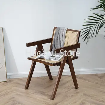 Kambarį Manikiūro Rotango Valgomojo Kėdės, Medinės sudaro Priėmimo Valgomojo Kėdės su Atlošais Taburetes De Cocinas Namų SY50GM