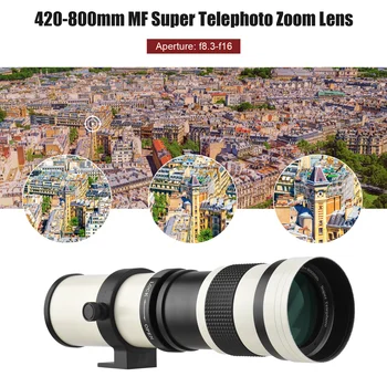 Kamera MF Super Artinimo Objektyvą F/8.3-16, T Mount+UV/CPL/FLD+2X Objektyvas+T2-EOS Canon EF-montuoti EOS Rebel T7 5D 100D 1500D