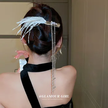 Korėjos Cirkonis Plunksnų Kutas Pasakų Plaukų Įrašą Mados Universalus Asmeninį Atgal Visos Galvos Plaukų Duckbill Plaukų Įrašą