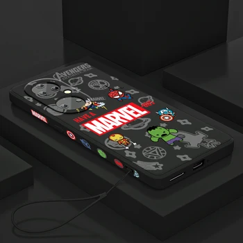 Marvel Herojus Hulk Animaciją Huawei P50 P40 30 P20 P Smart Z Pro Plus 2019 2021 Skysčio Kairėje Virvę, Telefono Dėklas Coque 