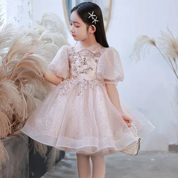 Merginos Blizgančiais Prabangių Suknelių Vaikų Royal Lolita Princess Kamuolys Suknelė Vaikams Gimtadienio Suknelė Kūdikis, Vestuvių Suknelės