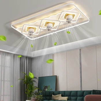 Modernių lubų šviestuvai, miegamojo lankstymo ventiliatorius ventiliatorius su led šviesa ir kontrolės lubų lempa kambarį apšvietimas