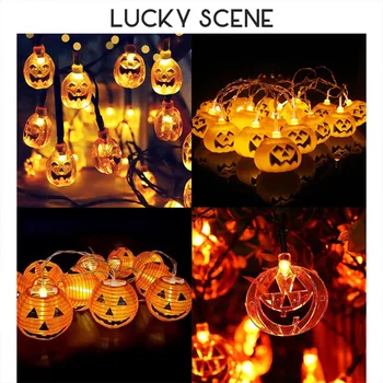 Moliūgų String Šviesos Helovinas Apdailos Juostą Haunted House Pakabukas LED Dekoracija S01470