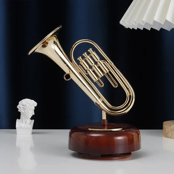Music Box Vėjo Iki Musicbox Tvirlingas Music Box Sukamojo Pagrindo Brass Pučiamųjų instrumentų Replika Artware Kalėdų Dovana Gimtadienio