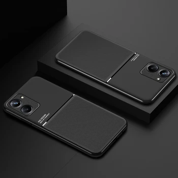 Naujas Stilius Realme 10 Pro 5G Atveju Odos, Su Metalo Plokštė Magnetinis Laikiklis Telefoną Atveju Realme 10Pro Realme10 Pro+ Plius 5g B