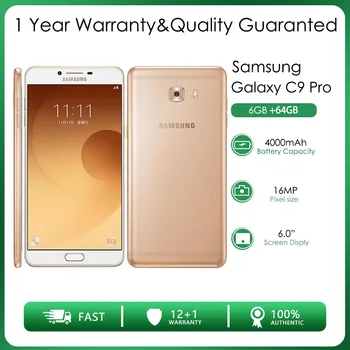 Originalus, Atrakinta Samsung Galaxy C9 C9000 Pro 4G Dual SIM 6GB RAM 64GB ROM 16MP6.0