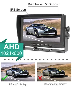 SMALUCK 7inch HAINAUT IPS 2CH Galinio vaizdo Automobilį, Stebėti, Max Parama 1080P HAINAUT Kamera su Vaizdo Įrašymo