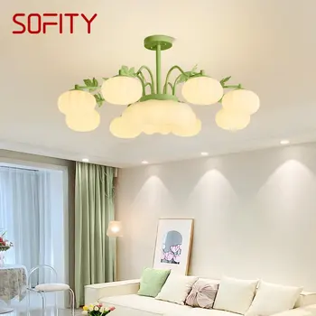 SOFITY Modernios LED Lubų Liustra Įrenginiai Kūrybinis Dizainas Žalia priedai veltiniams, vilna Lempa Namų Miegamąjį Kambarį Dekoro