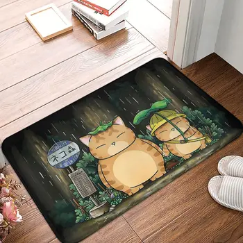 Totoro Miyazaki Anime Vonia, Neslidžia Kilimų Išsipūtęs Katės Miegamasis Mat Įėjimo Durų Słomianka Namų Dekoro Kilimas