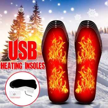 USB Įkrovimo Elektra Šildomas Batų Vidpadžiai Žiemos Kojas Šiltas Pagalvėlės, Kilimėlis Unisex Skalbti Lauko Sporto Šildyti Vidpadžiai