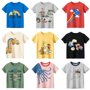 Vasarą Kūdikis Berniukas Animaciją T-shirts Nauja Mada Vaikams Medvilnės marškinėliai Berniukams Atsitiktinis Vaikų trumpomis Rankovėmis Viršūnes Berniukas Drabužius, 2-8 Metai