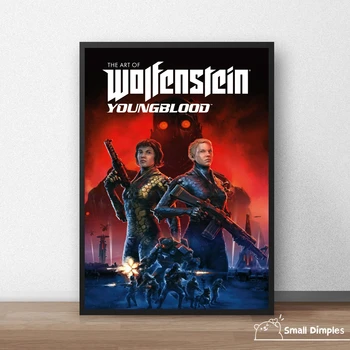 Wolfenstein Žaidimo Plakatas Drobė Art Print Namų Apdaila, Sienų Dažymas ( Be Rėmelio )