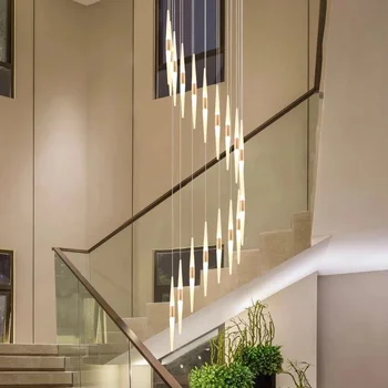 Šviestuvai Šviesos Modernios LED Kristalų, Laiptai, Prabangūs Aukso Kabo Pakabukas Lempos, Kūrybinis Dizainas Namų Dekoro Patalpų Apšvietimas