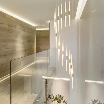 Šviestuvai Šviesos Modernios LED Kristalų, Laiptai, Prabangūs Aukso Kabo Pakabukas Lempos, Kūrybinis Dizainas Namų Dekoro Patalpų Apšvietimas