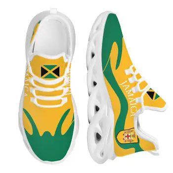 סניקרס עם ג 'מייקה דגל האי מעיינות הדפסת אופנה כדורסל נעליים לנשימה רשת נעלי פלטפורמת Snaeker